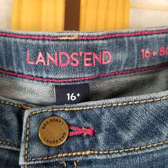 Lands' End Jeans girls Size 16 Blue Denim Comfort Waist Bootcut - Picture 6 of 9